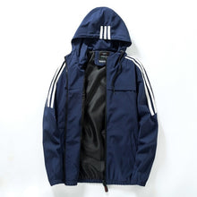 Load image into Gallery viewer, Men's Casual Striped Bomber Jacket Trend Hoodie Baseball Collar Streetwear Men's Windbreaker;YA056
