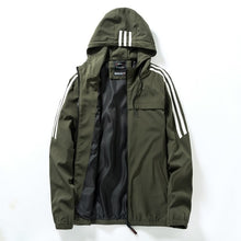 Load image into Gallery viewer, Men's Casual Striped Bomber Jacket Trend Hoodie Baseball Collar Streetwear Men's Windbreaker;YA056