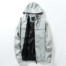 Load image into Gallery viewer, Men's Casual Striped Bomber Jacket Trend Hoodie Baseball Collar Streetwear Men's Windbreaker;YA056
