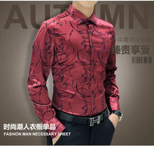 Load image into Gallery viewer, Plus Size 5XL 2019 New Men's Luxury Shirts Wedding Party Dress Long Sleeve Shirt Silk Tuxedo Shirt Men Mercerized Cotton Shirt
