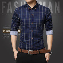 Load image into Gallery viewer, Men Plaid Shirt 2019 brand shirt New Autumn Winter Casual Shirts Men Tops Long Sleeve Chemise Homme Cotton Male Shirts 1970