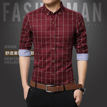 Load image into Gallery viewer, Men Plaid Shirt 2019 brand shirt New Autumn Winter Casual Shirts Men Tops Long Sleeve Chemise Homme Cotton Male Shirts 1970