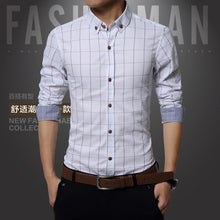 Load image into Gallery viewer, Men Plaid Shirt 2019 brand shirt New Autumn Winter Casual Shirts Men Tops Long Sleeve Chemise Homme Cotton Male Shirts 1970