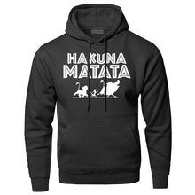 Load image into Gallery viewer, The Lion King Hakuna Matata Hoodies Sweatshirts Men Simba Pumbaa Timon Hooded Hoodie 2019 Winter Autumn Movie Cartoon Sportswear