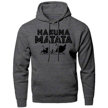 Load image into Gallery viewer, The Lion King Hakuna Matata Hoodies Sweatshirts Men Simba Pumbaa Timon Hooded Hoodie 2019 Winter Autumn Movie Cartoon Sportswear