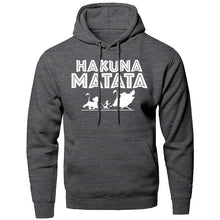 Load image into Gallery viewer, The Lion King Hakuna Matata Hoodies Sweatshirts Men Simba Pumbaa Timon Hooded Hoodie 2019 Winter Autumn Movie Cartoon Sportswear