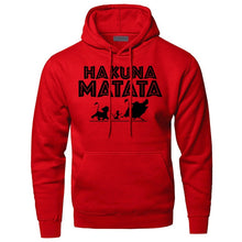 Load image into Gallery viewer, The Lion King Hakuna Matata Hoodies Sweatshirts Men Simba Pumbaa Timon Hooded Hoodie 2019 Winter Autumn Movie Cartoon Sportswear