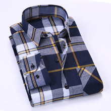 Load image into Gallery viewer, AOLIWEN2018 New Fashion blouse shirt Men's shirt brand men And Purple Plaid Printing Loose For Male Long Shirt Clothes SizeM-5Xl