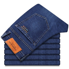 Load image into Gallery viewer, 2019 Autumn Winter New Men's Stretch-fit Jeans Business Casual Classic Style Fashion Denim Trousers Male Black Blue Gray Pants