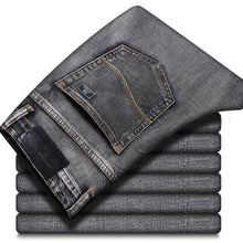 Load image into Gallery viewer, 2019 Autumn Winter New Men's Stretch-fit Jeans Business Casual Classic Style Fashion Denim Trousers Male Black Blue Gray Pants
