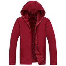 Load image into Gallery viewer, Designer XL 8XL Winter Mens Fleece Casual Jackets Men Warm Hooded Sweatshirt Thermal Coats Solid Thickened Outwear AF1563
