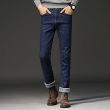 Load image into Gallery viewer, 2019 Men Fashion Winter Jeans Men Black Slim Fit Stretch Thick Velvet Pants Warm Jeans Casual Fleece Trousers Male Plus Size