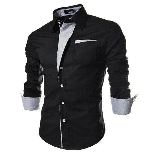 2017 new brand long sleeve shirts social male 5 colors slim fit  striped shirts plus size 3xl mens dress shirts