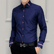 Load image into Gallery viewer, MIACAWOR Dress Shirts Men Fashion Oxford Shirts Long-Sleeve Camisa Masculina Slim Fit Camisa Social Casual White Shirt C274