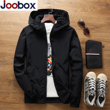 Load image into Gallery viewer, JOOBOX 2018 Spring Autumn New Slim Fit Young Men Hooded Jacket Thin Jackets Brand Casual Windbreaker Top Quality black s-7xl
