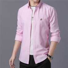 Load image into Gallery viewer, 2019 Summer Fashion Long Sleeve Embroidery Printed Men's Shirts Regular Slim Fit Social Dress Men Shirt cotton Big Size M-5XL