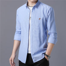 Load image into Gallery viewer, 2019 Summer Fashion Long Sleeve Embroidery Printed Men's Shirts Regular Slim Fit Social Dress Men Shirt cotton Big Size M-5XL