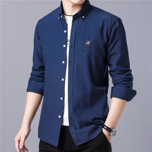Load image into Gallery viewer, 2019 Summer Fashion Long Sleeve Embroidery Printed Men's Shirts Regular Slim Fit Social Dress Men Shirt cotton Big Size M-5XL