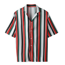 Load image into Gallery viewer, Womail Men Fashion Shirts Casual Multicolor Striped Lapel Shirts Short-Sleeve Top Blouse Men Shirt Summer 2019 New Arrivals